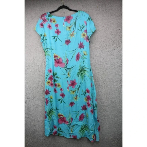 Talbots Floral Ruched Faux Wrap Maxi Dress-Size 16-Chiffon-Back Zip - Picture 8 of 10